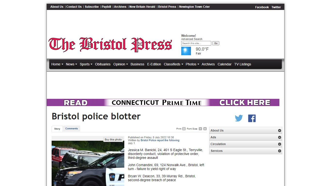 The Bristol Press - Bristol police blotter