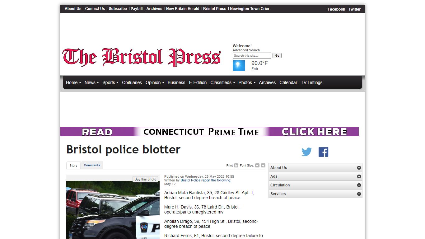 The Bristol Press - Bristol police blotter