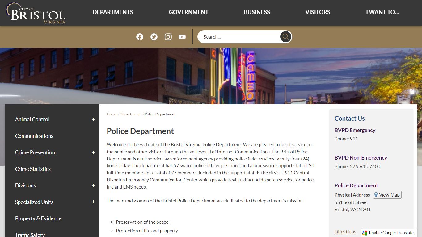 Police Department | Bristol, VA - Official Website